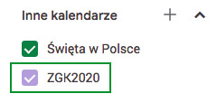 instrukcja dodania kalendarza ZGK do Google